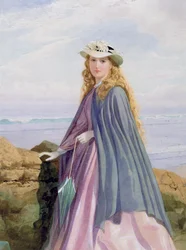 Eine Dame am Meer